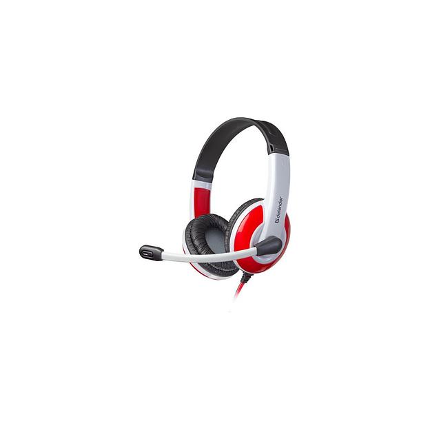 Гарнитура игровая Defender Warhead G-120, для компьютера, накладные, проводные, белый / красный [64098] фото 1