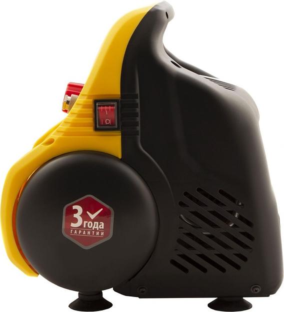 Компрессор поршневой Denzel РС 1/6-180 безмасляный 180л/мин 6л 1100Вт желтый/черный фото 5