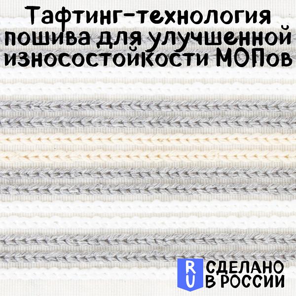 Моп петлевой, пробивной, хлопок/микрофибра, 40 см, карман-язык, ТВ-17-15 (606629) фото 4