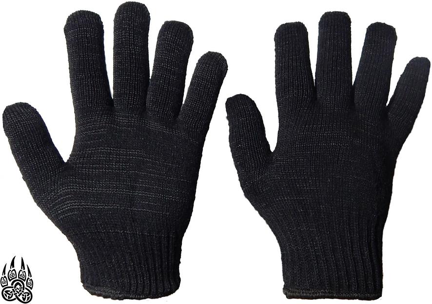 Перчатки ХБ двойные, черные фото 1