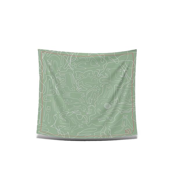 Женский платок «Коты» искусственный шёлк Армани 55×55 см фото 2