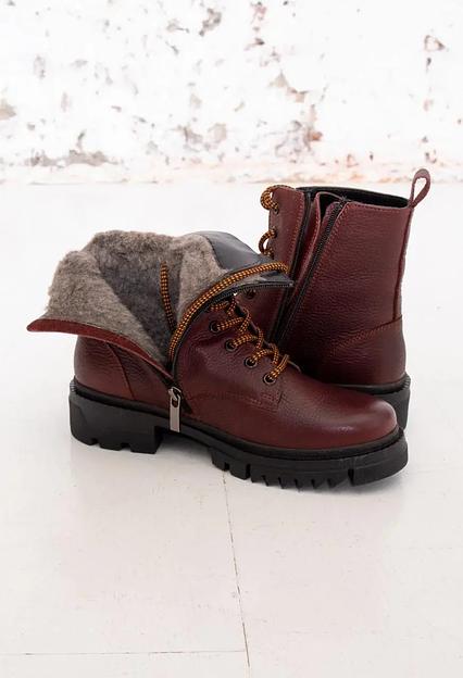Ботинки зимние женские Onkei бордо кожа, арт.M1041-1N ОПТ фото 4