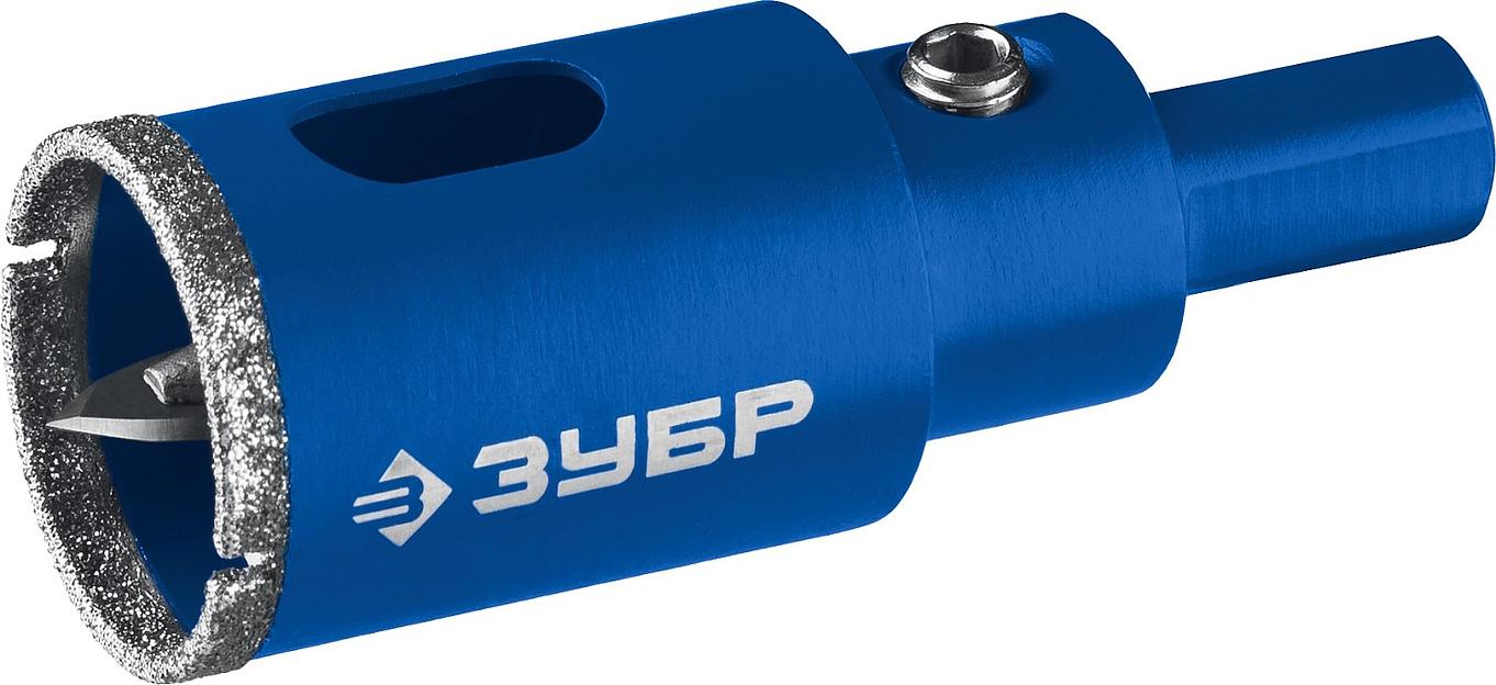 ЗУБР АГК, d 22 мм, (центр. сверло, трехгр. хвост, Р60), алмазная коронка, Профессионал (29850-22) фото 1