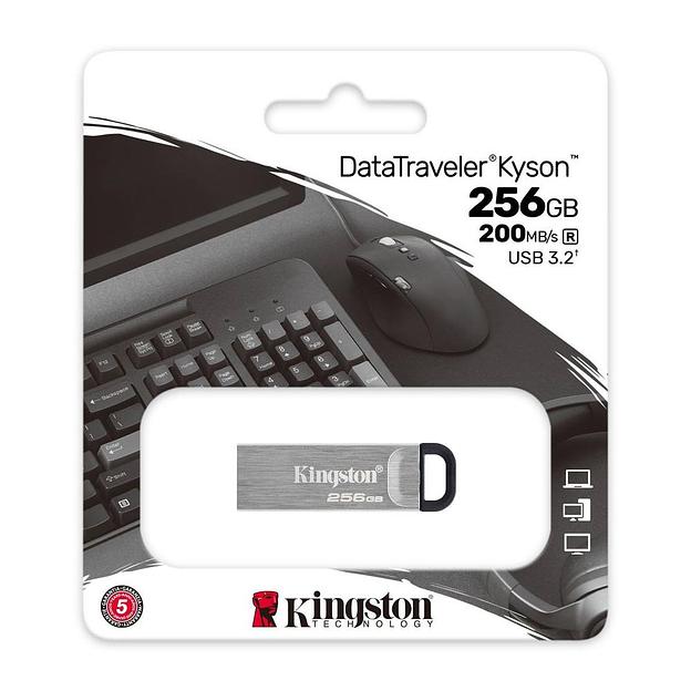 Флеш Диск Kingston 256Gb DataTraveler Kyson DTKN/256GB USB3.1 серебристый/черный фото 3