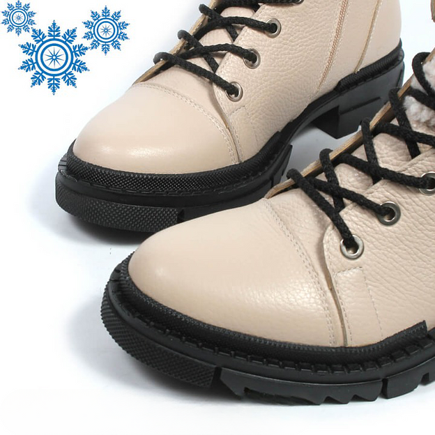 Зимние ботинки TAIS с текстильной отделкой, арт.MT324 бежевый ОПТ фото 7