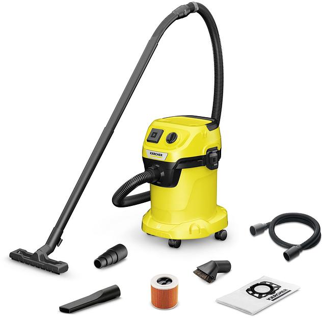 Строительный пылесос Karcher WD 3 P V-17/4/20 Workshop 1000Вт желтый фото 1