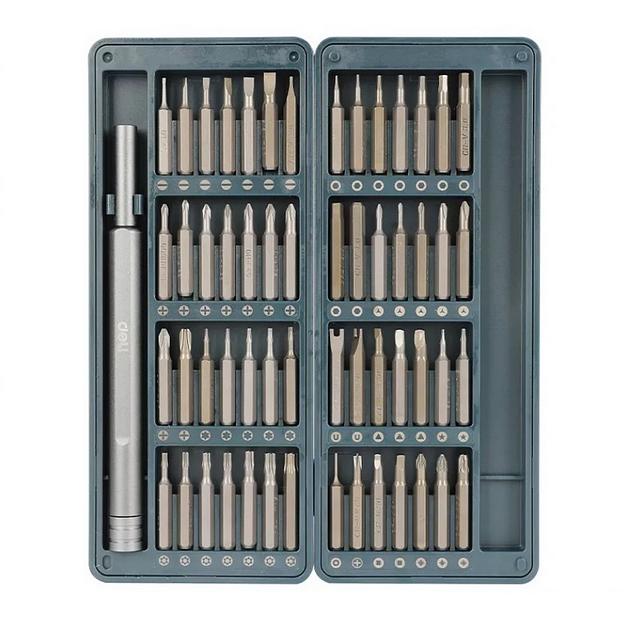 Набор прецизионных отверток Deli DL241057 (отвертка + 56 бит), сталь S2 + Cr-V фото 1