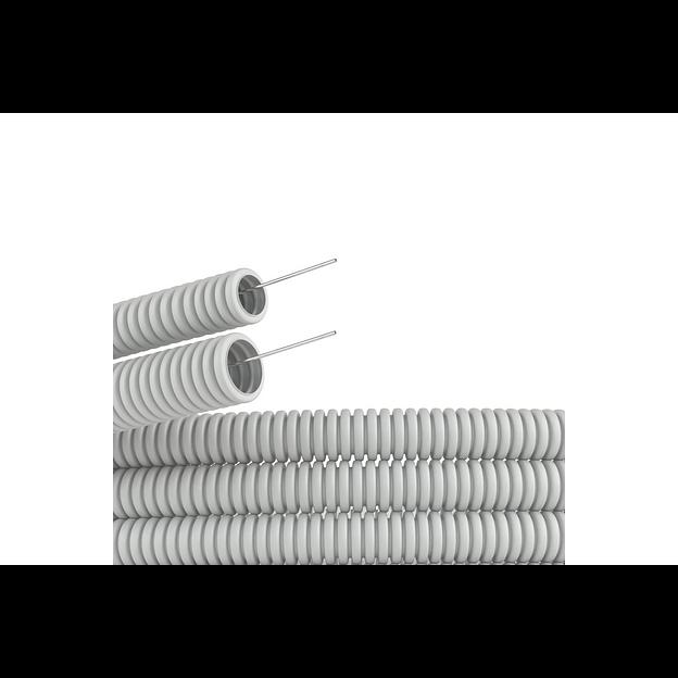 Труба гофрированная ПВХ 16 мм без протяжки легкая серая (100м) DKC 90916 фото 1