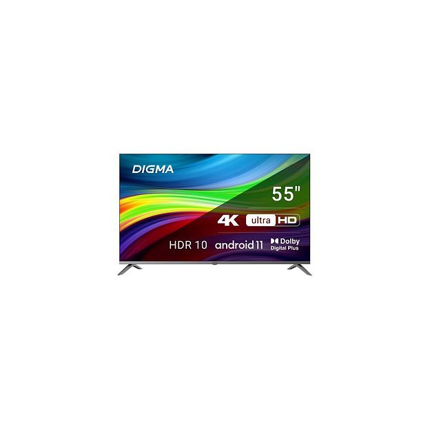 55" Телевизор Digma DM-LED55UBB41, 4K Ultra HD, темно-серебристый, СМАРТ ТВ, Android фото 1