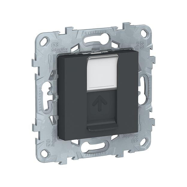Розетка RJ45 SE NU541154 Unica New одиночная категория 5е UTP антрацит NU541154 фото 1