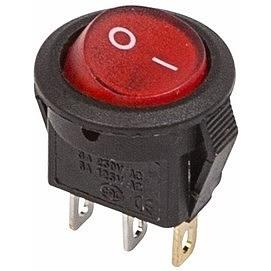 Rexant 36-2530 Выключатель клавишный круглый 250V 3А (3с) ON-OFF красный с подсветкой Micro фото 1