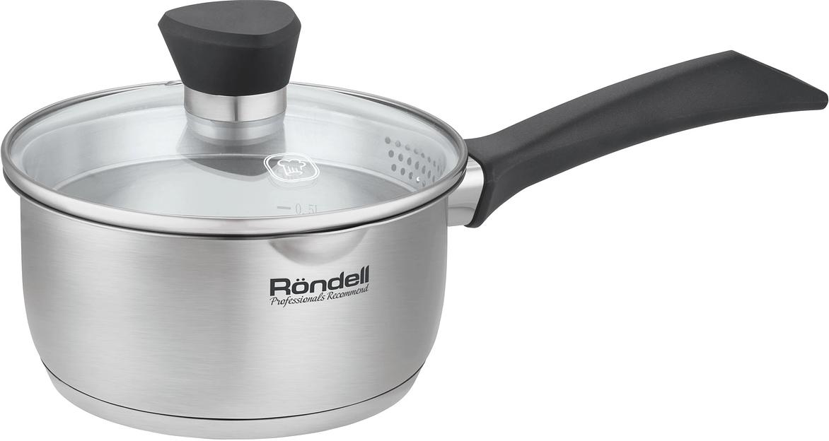 Ковш Rondell Strike Grey Ultra RDS-1946 1.3л. d=16см (с крышкой) стальной фото 1