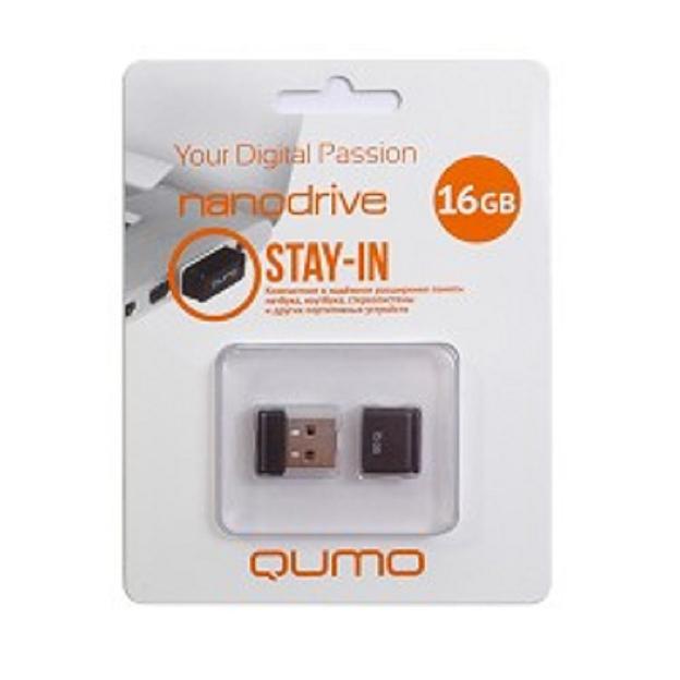 USB 2.0 QUMO 16GB NANO [QM16GUD-NANO-B] Black фото 1