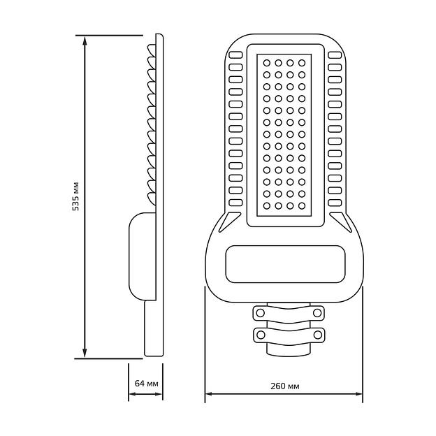 Светильник светодиодный уличный консольный LED ДКУ 120 Вт 14400 Лм 5000К IP65 120-260 В КСС Ш 535х260х64 мм Qplus Gauss Gauss 629535320 фото 7