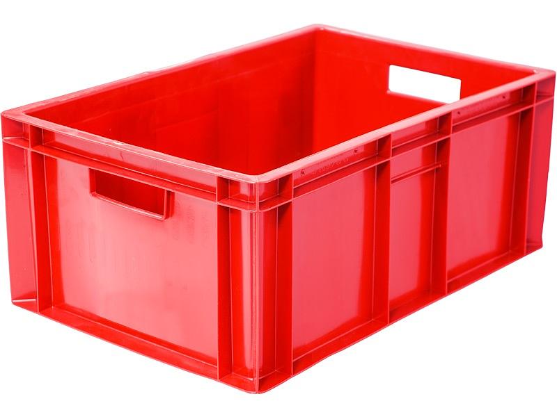 Ящик 600*400*250 мм. для мяса прямой сплошной красный /1/36/ фото 1