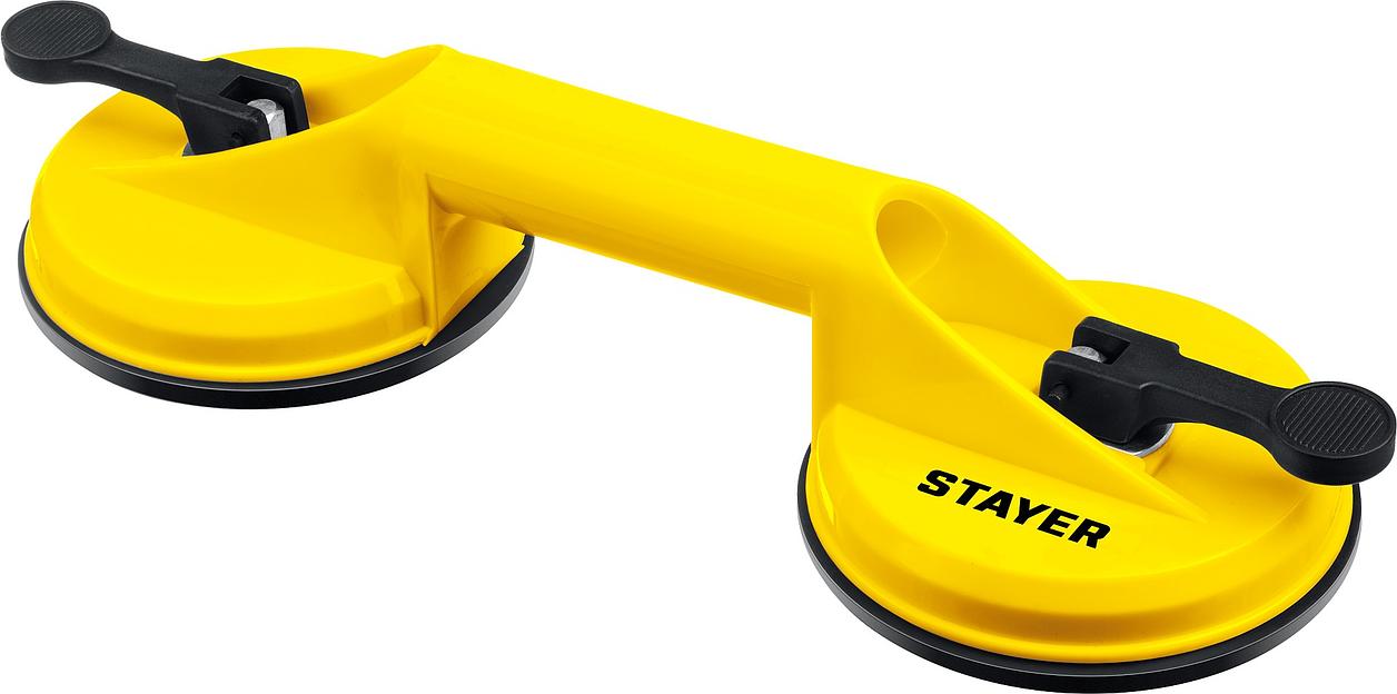 STAYER MAXLift, 80 кг, пластмассовый, двойной, стеклодомкрат на присоске (33718-2) фото 1