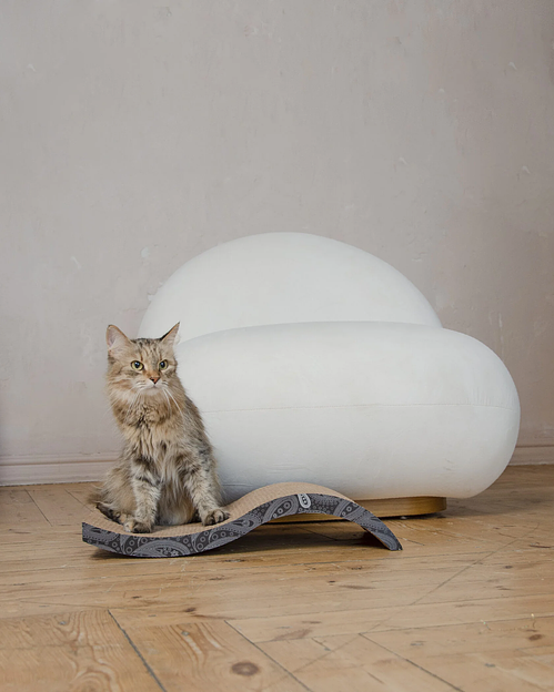 Когтеточка Волна черная с урозом 50х9х25 см опт фото 1