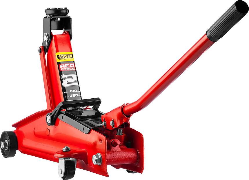 STAYER R-28 RED FORCE, в кейсе, 2 т, 130 - 350 мм, подкатной домкрат для легковых а/м, Professional (43153-2-K) фото 2