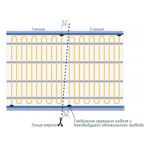 Секции тёплого пола RiM «Gold» 180 Вт/0,72 м² на отрез фото 2