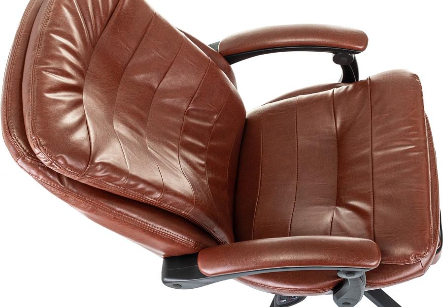 Кресло руководителя Бюрократ T-9950MSG-F коричневый эко.кожа крестов. пластик подст.для ног фото 10
