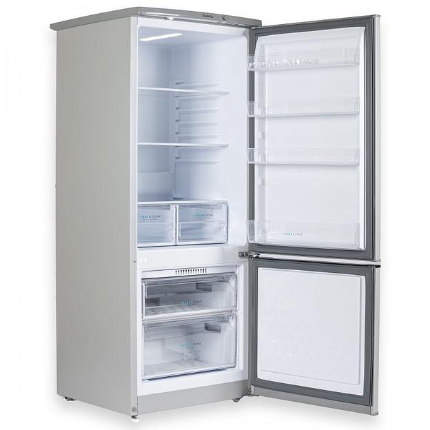 Холодильник Бирюса M551 металлик, двухкамерный 180/60л морозилка снизу, автоматическое оттаивание фото 2