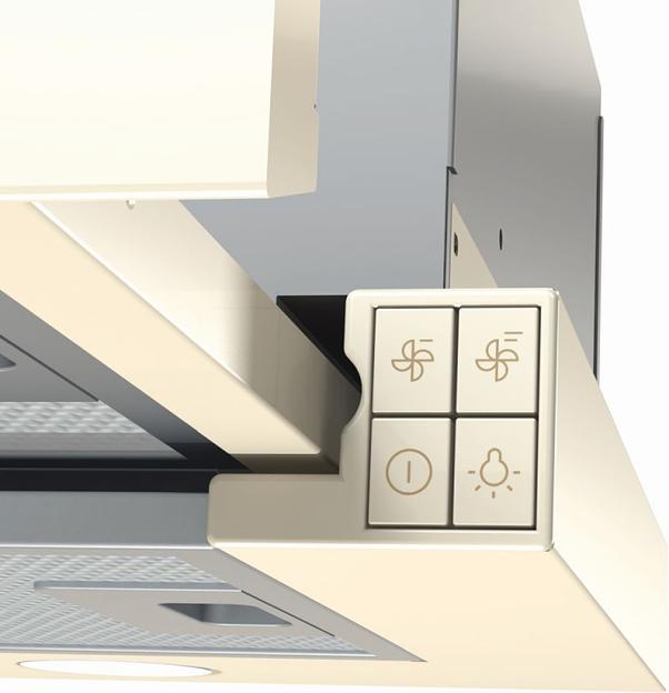 Вытяжка встраиваемая Gorenje BHP62CLI слоновая кость управление: кнопочное (1 мотор) фото 3