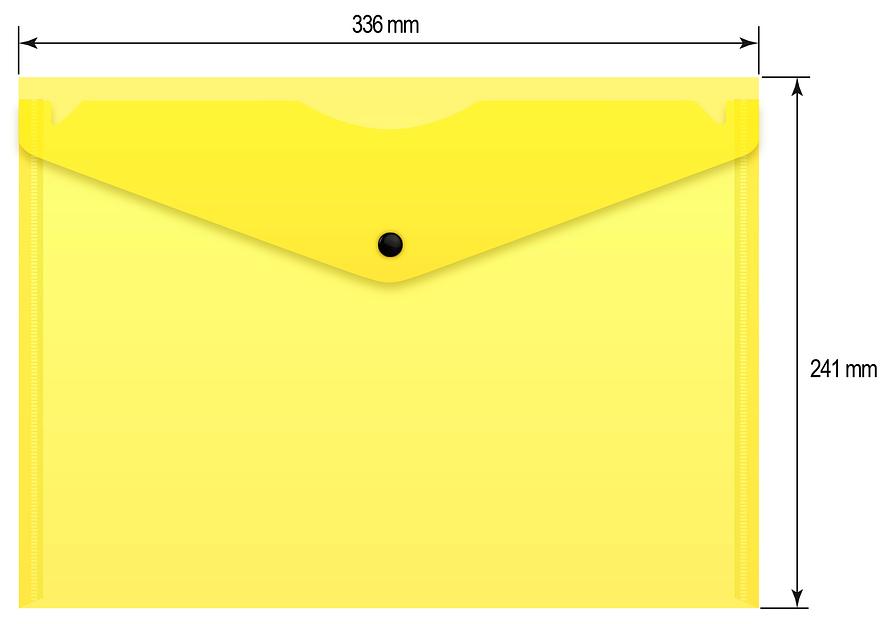 Конверт на кнопке Бюрократ Double Neon DNEPK803A4YEL A4 пластик 0.18мм желтый фото 5