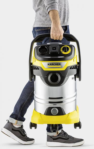 Строительный пылесос Karcher WD 6 P S V-30/6/22/T 1300Вт (уборка: сухая/сбор воды) желтый фото 3