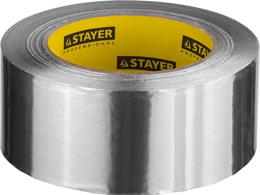 STAYER ProTape, 75 мм, 50 м, до 120 °С, самоклеящаяся алюминиевая лента, Professional (12268-75-50) фото 2