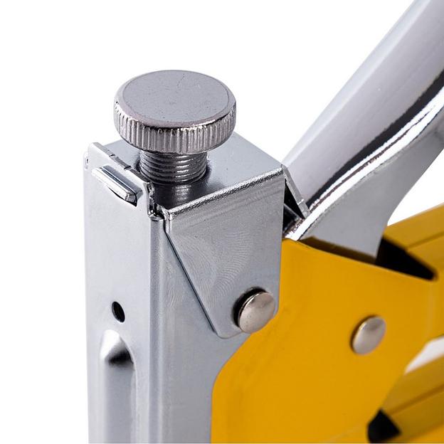 Степлеры, пистолеты, заклепочники Deli Мебельный степлер Deli DL1313 3-в-1. Для скоб 4-14мм D/U/T-типов. 0,6 кг. Полностью стальная конструкция фото 4