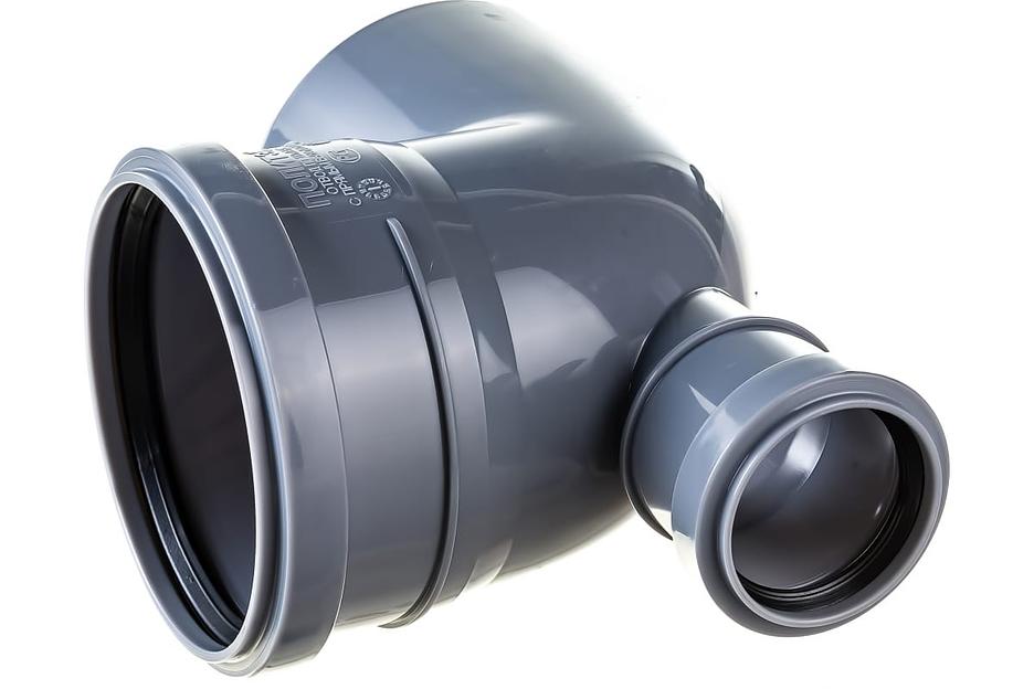 Отвод 90 град. 110 с выходом 50 прямой фото 3