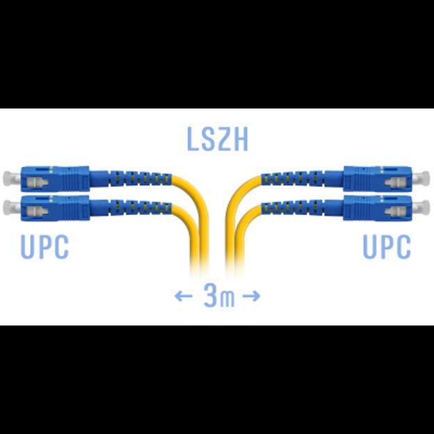 Патчкорд оптический SC/UPC SM Duplex 3метра фото 1