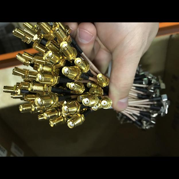 Кабельная сборка 0.15M RG-316U CRC9male(121L) SMAfemale с гайкой(S-231L GGT) фото 2