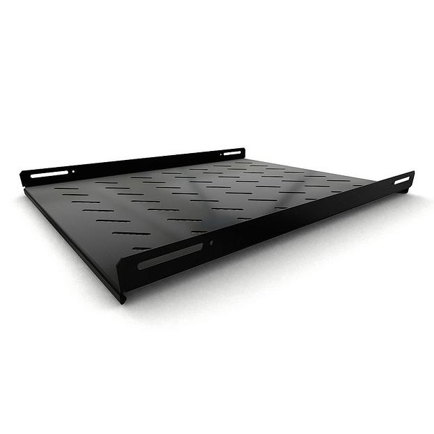 Полка стационарная Hyperline TSH3L-650-RAL9004 1U нагр.:20кг. 19" 650мм черный (упак.:1шт) фото 1