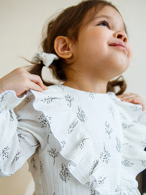 Платье MINI DI «Адель» веточки на белом, муслин, арт.290/2200 ОПТ фото 6