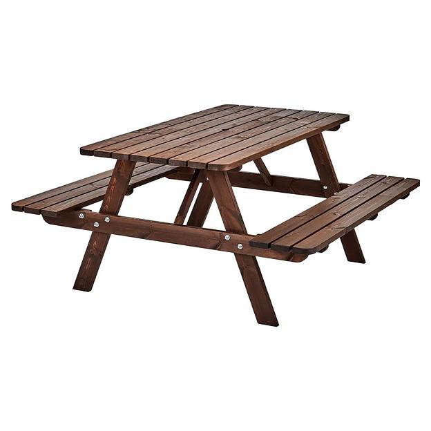  Комплект садовой мебели, деревянный 6-ти местный, Темно-коричневый, Грипсхольм, опт фото 1