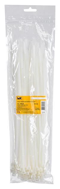 Хомут IEK UHH31-D048-300-100 300x4.8мм (упак:100шт) нейлон белый фото 2