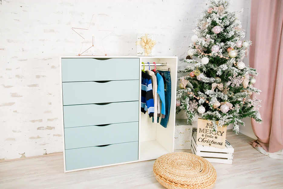 Тумба детская «Облако» 5 ящиков и штанга фото 3