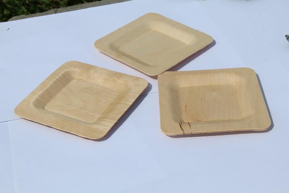 Тарелка десертная одноразовая, квадрат 100 мм фото 2