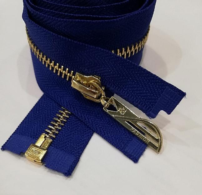 Молния металл №5 80см. 1зам. золотой зуб Синий фото 1