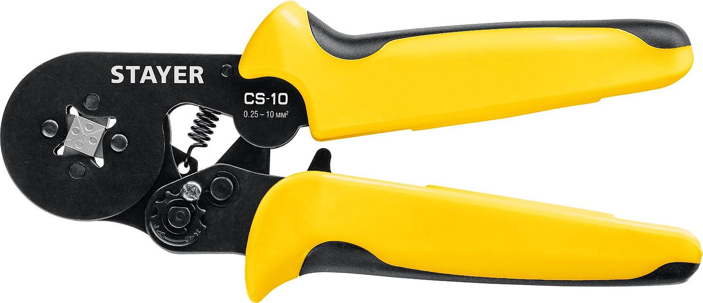 STAYER CS-10, 0.25 - 10 мм2, мультидиапазонные пресс-клещи с квадратным профилем для втулочных наконечников, Professional (44447) фото 1