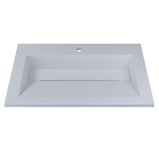 Раковина для ванной полувстраиваемая Uperwood Next 70 см, прямоугольная, белая фото 6