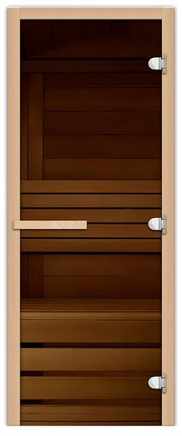 Дверь для сауны FireWay (1,9х0,7) ст. Бронза 8 мм (3 петли) фото 1