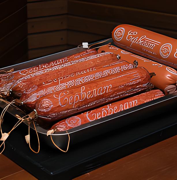 Колбаса варёно-копчёная «Сервелат» ОПТ фото 1