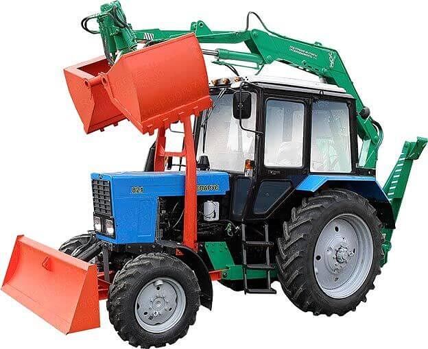 Погрузчик-экскаватор ПЭ-Ф-1БМ (отвал, грейфер) МТЗ 82.1; 1221 фото 1