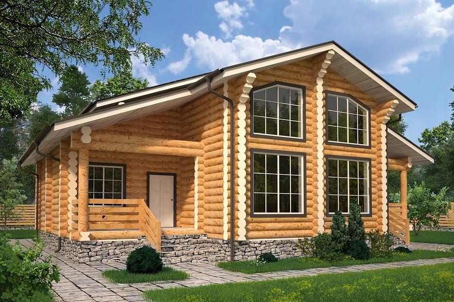Проект дома из оцилиндрованного бревна «Акранес» фото 1
