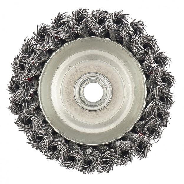 Щетка дисковая по мет. Matrix 74628 d=100мм d(посад.)=14мм (угловые шлифмашины) (упак.:1шт) фото 5