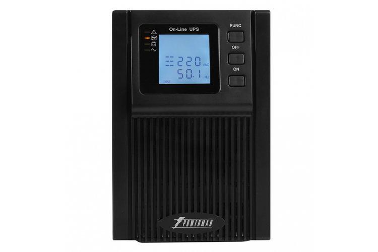 ИБП POWERMAN Online 3000, LCD, двойного преобразования, 3000ВА, 2700Вт, 2 евророзетки с резервным питанием, USB, RS232, слот SNMP, разъем EPO, внешний блок батарей (в комплект не входит), 215 х 315 х 475 мм., 8.9 кг. Powerman Online 3000 Plus фото 2