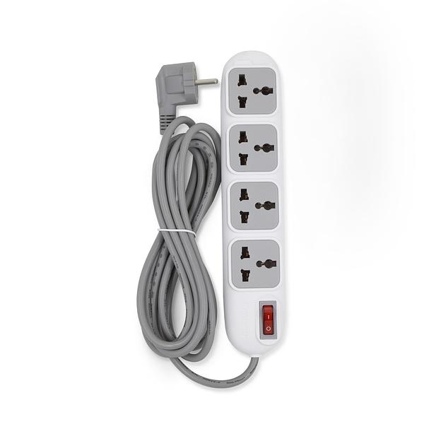 Сетевой фильтр  HuntKey  PZD401  4 универсальные розетки  3 м  Белый фото 2