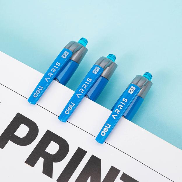 Ручка гелевая Deli EG08-BL Arris 0.5мм резин. манжета прозрачный синие чернила (упак.:1шт) фото 3